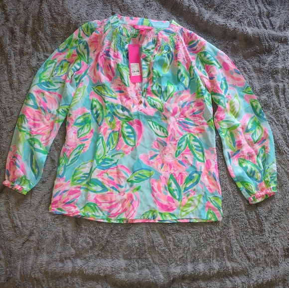 Lilly Pulitzer Esla Top Totally Blossom Multicolor Size XXS - Picture 1 of 3